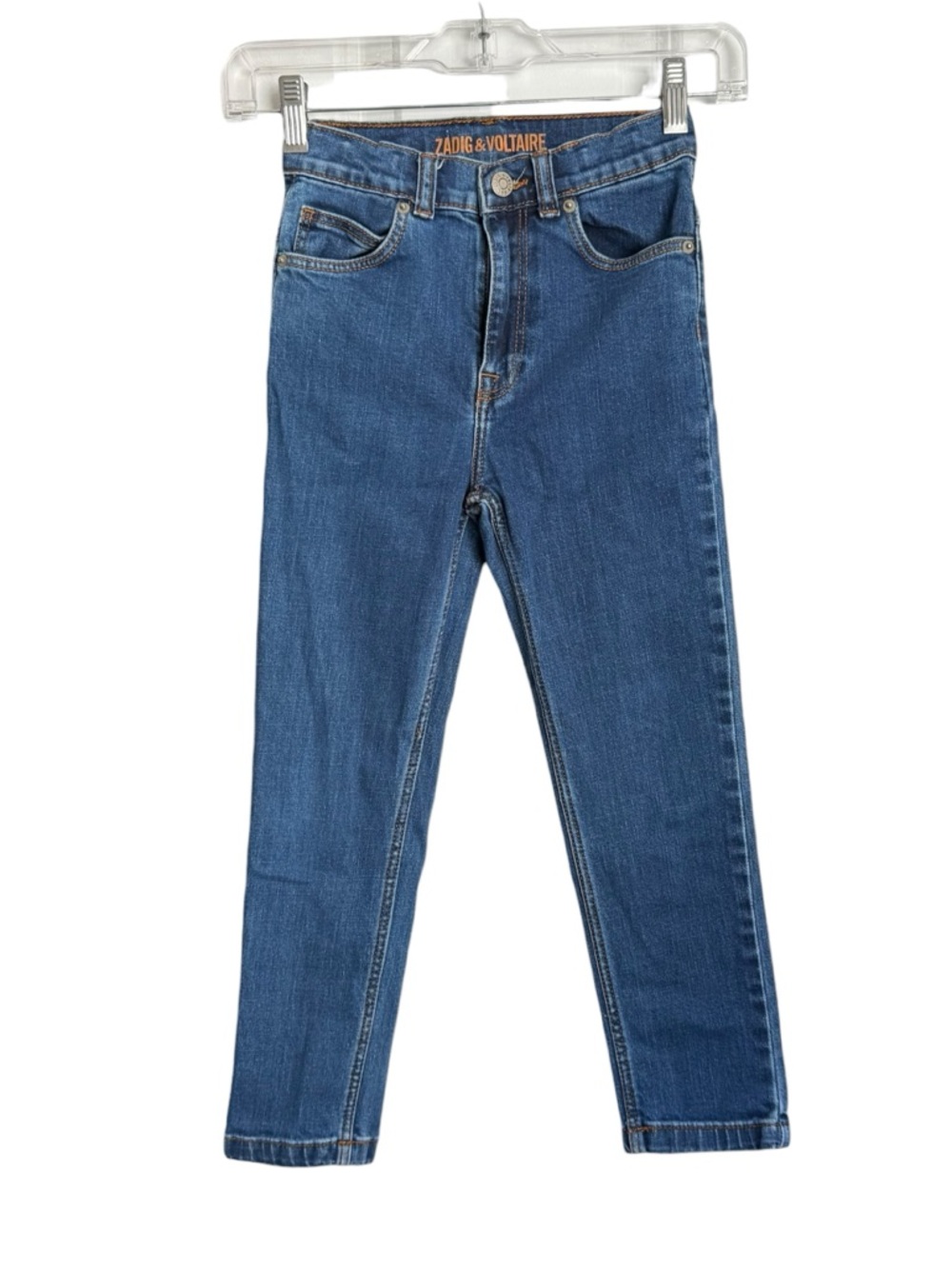 Zadig & Voltaire Megan Jeans Slim Cut Unisex Size 8 Medium Blue Wash Denim Logo